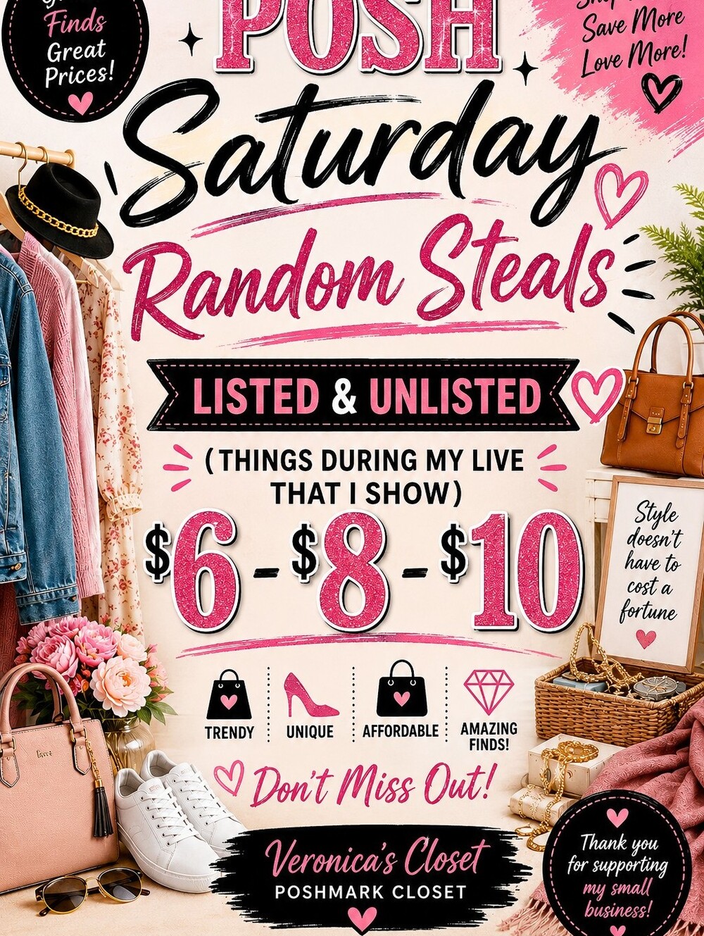 Posh Saturday Random Steals@8:30